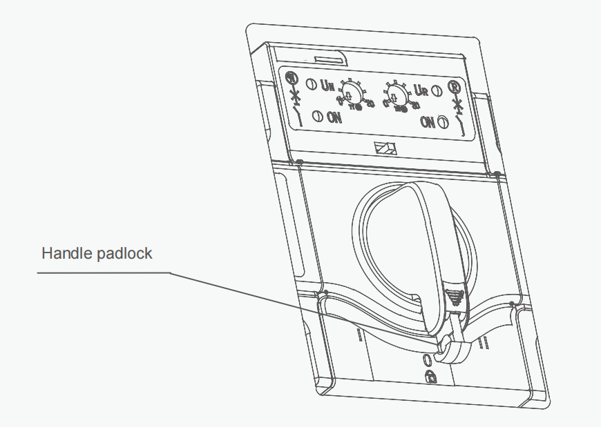 Automatic Transfer Switch ATS Description of the handle padlock function