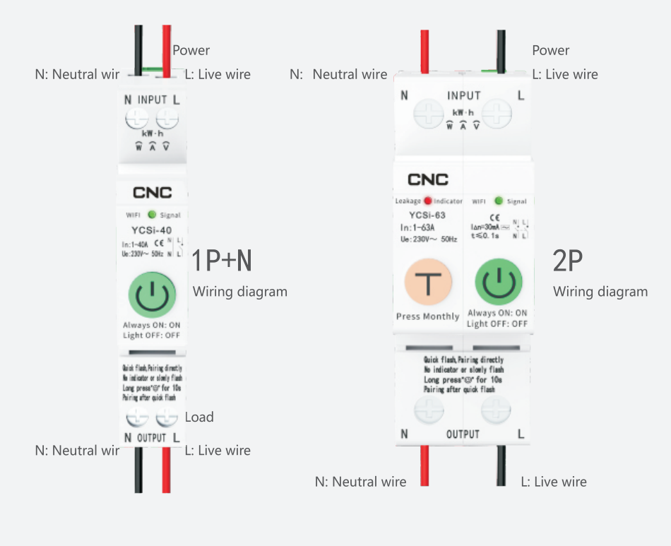 YCSi Smart Circuit Breaker  wiring